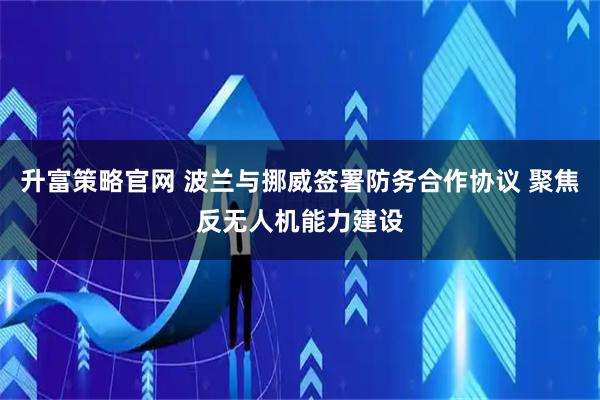 升富策略官网 波兰与挪威签署防务合作协议 聚焦反无人机能力建设